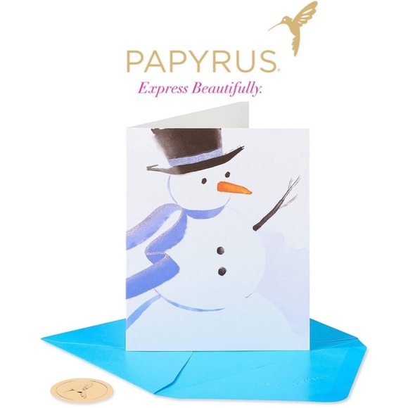 NEW Papyrus Christmas Cards Snowman Painterly 20 Pack & Coordinating Envelopes - Picture 2 of 7